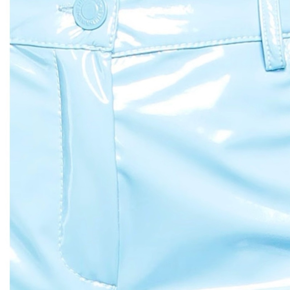 NWT light blue vinyl pants - Picture 4 of 6